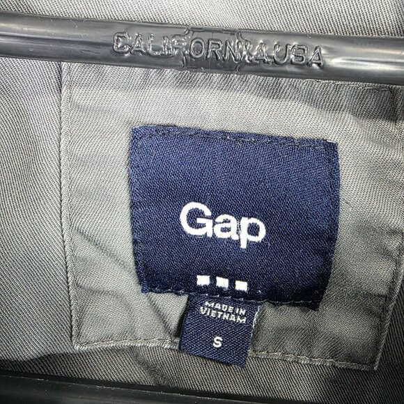 Womens Gap Gray Military Utility Jacket Button Up Long Sleeve 100% Cotton Size S - Picture 2 of 8